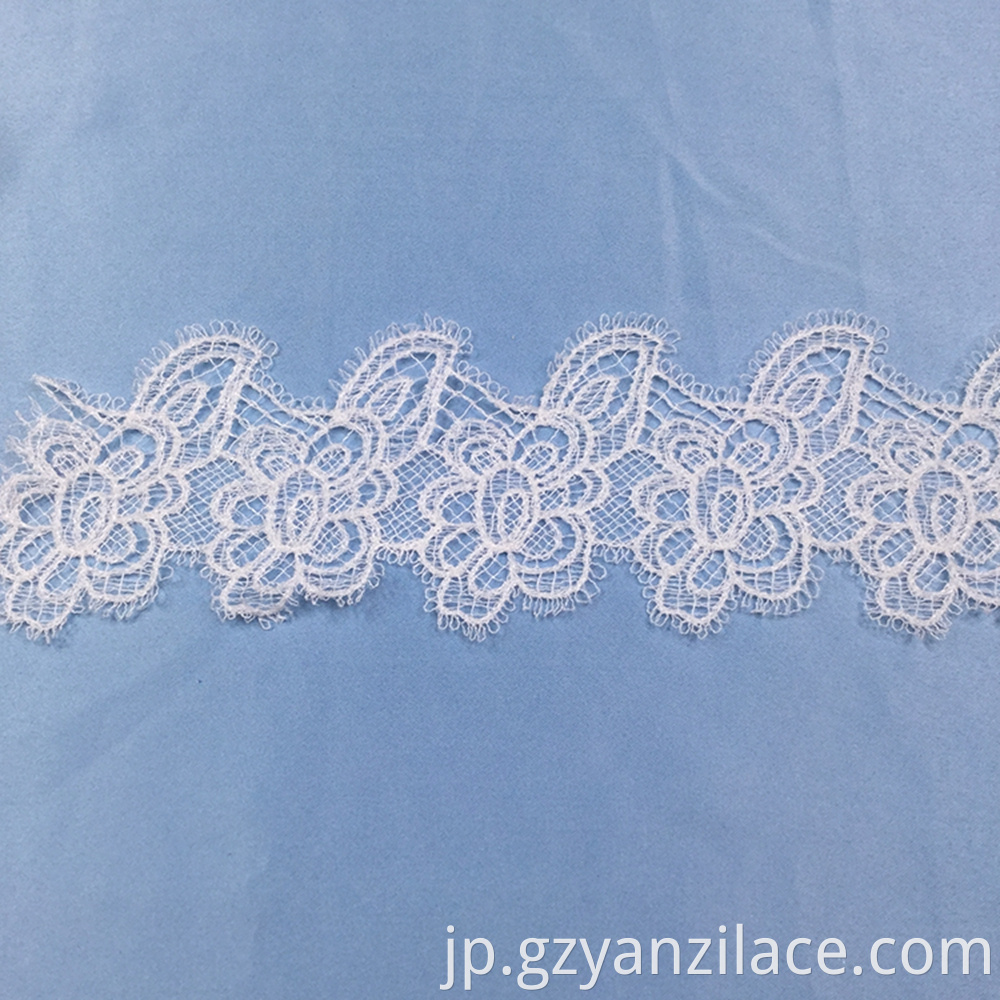 White Embroidery Tulle Lace Trim